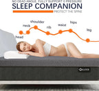 VALUXE 3 Inch Gel Memory Foam Mattress Topper California King Size High Density Cooling Pad Pressure Relief Bed Topper Grey (with Removable & Washable Bamboo Cover)