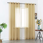 DUALIFE Antique Taupe Brown Sheer Curtains 84 Inch Length Grommet Light Brown Tan Semi Voile Curtain Panels Window Drapes for Living Room and Bedroom Window Treatments 2 Panels 52 x 84 Inch Natural