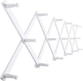 SKOLOO Hat Rack for Wall with 17 Hooks, Solid Wooden, Modern, Expandable Coat Rack Wall Mount for Coats, Hats, Bags, Baseball Caps, White