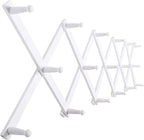SKOLOO Hat Rack for Wall with 17 Hooks, Solid Wooden, Modern, Expandable Coat Rack Wall Mount for Coats, Hats, Bags, Baseball Caps, White