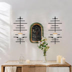 AIM & GGKK Wall Candle Sconce Set of 2,Black Wall Mounted Candle Holder for Home,Living Room, Dining Room,Rustic Farmhouse Boho Decoration