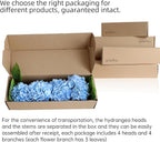 4pcs 21" Faux Blue Hydrangeas Artificial Flowers, Real Touch Silk Hydrangea Flowers with Stems for Bridal Wedding Bouquet Party Home Decor
