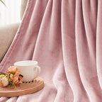 Exclusivo Mezcla Fleece Blanket Twin Size for Bed, Super Soft and Warm, All Season Use, Cozy, Plush, Lightweight, 60x80 Inches Dusty Pink