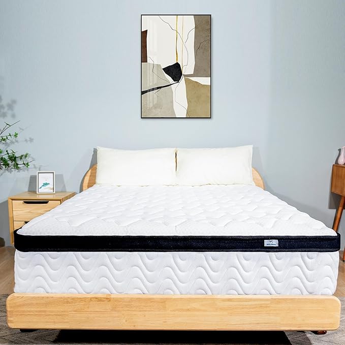 King Size Mattress | 12 Inch Hybrid Mattresses King in a Box | Medium Firm Memory Foam and Individual Pocket Springs | Fiberglass Free Bed Matress | Breathable | CertiPUR-US