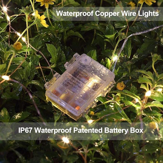 MUMUXI 4 Pack 20 ft Remote Control Fairy Lights Battery Operated String Lights with Timer, 60 LED Twinkle LEDs, Outdoor Waterproof Copper Wire Firefly Lights, Warm White