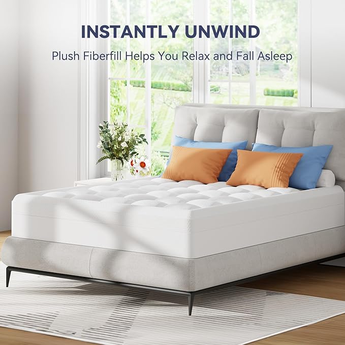 ELEMUSE Full Size Dual Layer 3 Inch Memory Foam Mattress Topper for Pressure Relief, Breathable Pillow Top Mattress Pad with Deep Pocket, Enhanced Support, Non-Slip Design & Removable & Washable