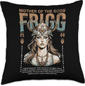 Nordic Vikings Legends Old Norse Mythology Gods Frigg Nordic Scandinavian Legends Old Norse Mythology Gods Throw Pillow, 18x18, Multicolor