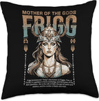 Nordic Vikings Legends Old Norse Mythology Gods Frigg Nordic Scandinavian Legends Old Norse Mythology Gods Throw Pillow, 18x18, Multicolor
