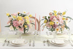 Artificial Flowers Combo for DIY Centerpieces Arrangements Wedding Bouquets Centerpieces Arrangements Party Baby Shower Home Decorations (Yellow Pink)