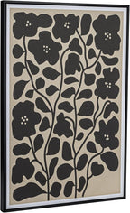 Bloomingville Wood Framed Textured Paper Wall Décor with Flowers