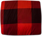 5 Piece Comforter Set Bed in a Bag Buffalo Check Christmas Print All Season Soft Down Alternative Bedding Comforter Set & Luxurious White Microfiber Bed Sheets, Twin, Buffalo Plaid Burgundy/Black