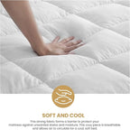 Superior Mattress Topper, Down Alternative, 2 Inch Deep Sized Bed Pillow Top, Comfort Pad, Fluffy Mattress-Topper Protector, Plush Cooling Extra Soft, Hotel Quality, California King, White