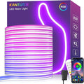 LED Neon Rope Lights, 32.8ft RGB LED Light Strip, 24V Music Sync App/Remote Control DIY Rope Light, IP67 Waterproof Gaming Neon Strip Lights for Bedroom Indoor Oudoor Décor