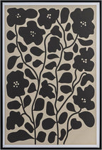 Bloomingville Wood Framed Textured Paper Wall Décor with Flowers