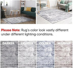 Keen Home Design Area Rugs - 2x18 Non-Shedding, Abstract Rugs for Kitchen, Living Room, Bedroom, Dining Room, Entryway - Size: 2'8" x 18', Abstract Cream/Grey