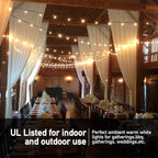 Banord 102FT Outdoor String Lights, Waterproof Patio Lights with 35 Shatterproof LED Bulb Hanging Light String, Black String Light Vintage Party Lights for Garden, Backyard, Porch, Cafe, Deck, Wedding