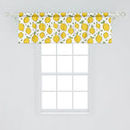 Ambesonne Lemons Window Valance, Continuous Citrus Fruits Leaves Refreshing Cartoon Pattern, Curtain Valance for Kitchen Bedroom Decor with Rod Pocket, 54" X 18", Lime Green Earth Yellow
