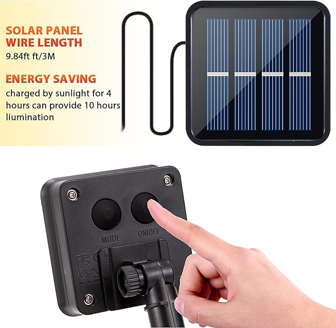 Solar LED Strip Lights Outdoor Solar Powered Rope Light Waterproof 10FT Cuttable Tape Lighting with 8 Modes for Christmas, Fence, Outside, Stair, Step, Yard, Pool, Camping, Party, 1 Pack