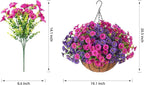 Artificial Fake Hanging Flowers Plants Baskets for Outdoor Decoration, Faux Silk Morning Glory in Planter UV Resistant Realistic for Outside Porch Patio Balcony Garden Yard Home Decor