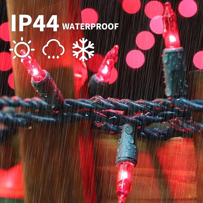 LAMPHOME Super-Bright Extendable Pink Christmas Lights Decoration 300Lights 63.8ft(2pk of 150L) UL Certified Mini Bulb String Lights Set for Outdoor Christmas Tree Garden Holiday Party Patio Decor