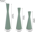 Vixdonos Taper Candle Holders Metal Candlestick Holders Set of 3 Table Mantel Decorative Candle Stand for Dinning,Party，Wedding,Home Decor(Green)
