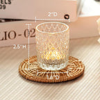Homemory 24 Pack Clear Glass Votive Candle Holders, Tealight Candle Holder, Vintage Candle Holders Bulk for Table Centerpieces, Christmas, Baby Showers, Birthday, Wedding, Party