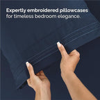 Split King Size 5 Piece Sheet Set - Comfy Breathable & Cooling Bed Sheets Set - Hotel Luxury Bedding for Women, Men, Kids, Teens, Boys & Girls - Deep Pockets, Soft, Wrinkle Free - Oeko-Tex - Navy Blue
