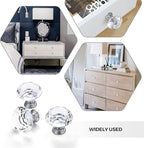 Ravinte 3 Pack Crystal Drawer Knobs - Glass Cabinet Knobs, Diamond Shaped - 30 mm with Silver Base