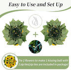 BLOSMON Sunflowers Artificial Flowers Centerpieces - 6 Pcs Fake Yellow Sunflower Flowers Ball Center Piece Decoration for Wedding Table Silk Kissing Floral Arrangements for Home Party Event DIY Decor