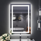 LOAAO 24"X36" LED Bathroom Mirror with Lights, Anti-Fog, Dimmable, Backlit + Front Lit, Lighted Bathroom Vanity Mirror for Wall, Memory Function, Tempered Glass, Safe to Use, ETL Listed