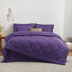 Love's cabin Full Comforter Set Purple, 7 Pieces Full Bed in a Bag, All Season Bedding Sets with 1 Comforter, 1 Flat Sheet, 1 Fitted Sheet, 2 Pillowcase and 2 Pillow Sham
