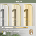 LED Bathroom Mirror with Lights, 32x32 Inch Gold Metal Framed LED Mirror for Bathroom, 3 Colors and Stepless Dimmable Wall Mounted Lighted Bathroom Vanity Mirror, Anti-Fog, Memory