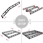 ALDRICH 5 Inch California King Box Spring Bed Base, 3000 lbs Heavy Duty Metal Frame Mattress Foundation with Cover, Easy Assembly