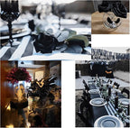 Artificial Black Flowers Fake Roses 50 PCS, DIY Flower Heads with Stem for Crafts Bouquets for DIY Wedding Decorations Centerpieces Arrangements Party Home Garden Decor