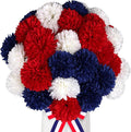 36 Pcs Artificial Chrysanthemums Flowers Patriotic Flowers Decor 4th of July Fake Silk Flowers Bouquet for Home Decor Indoor Memorial Day Table Centerpiece (Red, White, Blue)
