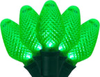 25 Green C7 Christmas Lights, 17 Ft – LED String Light Set by Wintergreen for Outdoor Holiday Lighting, St. Patrick's Day, and Halloween