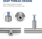 JOY DECOR 60 Pack Cabinet Handles, Brushed Nickel Cabinet Pulls, 6-1/4 in Hole Center Kitchen Cabinet Handles, Stainless Steel T Bar Handles for Dresser Drawers