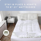 Cooling Mattress Topper - Twin XL Size | Plush Pad Mattress Topper for Back Pain Relief, 8-21" Deep Pocket | Viscose Made from Bamboo Pillow Top | Bedroom Essentials