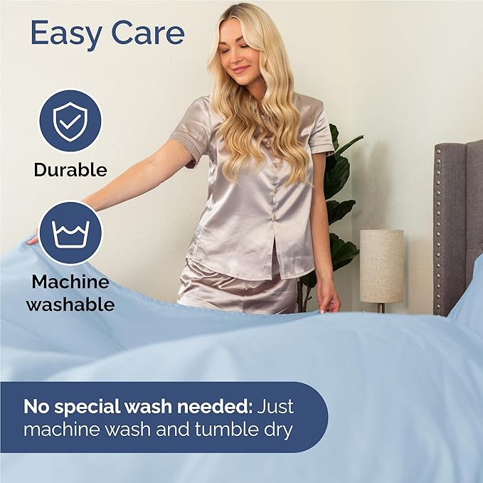 Twin XL Size 3 Piece Sheet Set - Comfy Breathable & Cooling Bed Sheets Set - Hotel Luxury Bedding for Women, Men, Kids, Teens, Boys & Girls - Deep Pockets, Soft and Wrinkle Free - Oeko-Tex - Sky Blue