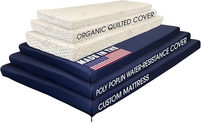 Foamma Custom RV Mattress - High-Density Foam Pad & Cushion for Beds & DIY Projects - Polyurethane Upholstery with Quilted or Water-Resistant Cover, Mid Firm or Firm, Optional Gel Memory Foam Add-On