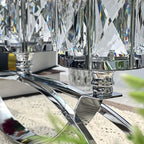 3 Arms Crystal Candle Holders, Arch Candlestick Table Candelabras Centerpieces for Wedding, Dinning Room, Cabinet Ornaments, Home Decoration， Gift (3-arm Arched, Silver)