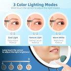 30x Magnifying Mirror with Light, Large 6" Rechargeable Lighted 30x Magnified Mirror with Suction Cups & Table Stand, 3 Color Modes Dimmable Light up Travel Magnifying Makeup Mirror High Magnification