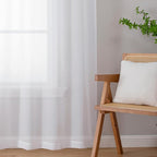 Aiyufeng Long Sheer White Curtains - Transparent Light Weight Soft Window Treatment Curtain Panels with Rod Pocket Top for Patio Door/Living Room (W42 x L90, 2 Panels)