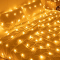 AWQ 200 LED 9.8ft x 6.6ft String Lights Net Mesh Christmas Lights 8 Modes for Christmas Wedding Party Home Garden Lawn Bushes Indoor Outdoor Decor (9.8ft x 6.6ft, Warm White)