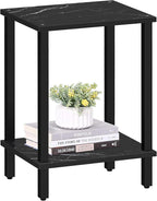 TUTOTAK End Table, Side Table, Nightstand, 2-Tier Storage Shelf, Sofa Side Table for Small Space, Living Room, Bed Room TB01BMK034