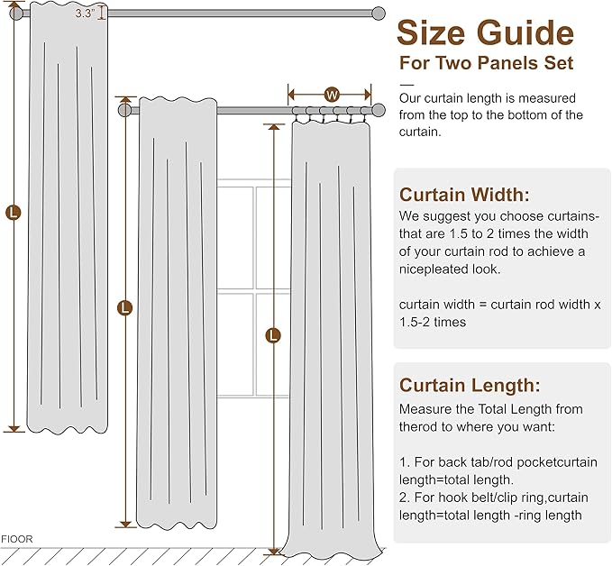 KangBang 90 Inch Linen Textured Curtains Blackout for Bedroom, Room Darkening Thermal Insulated Neutral Scandinavian Style Curtains, Back Tab Hook Belt Pleated Drapes(Greyish White,52Wx90L,2 Panels)