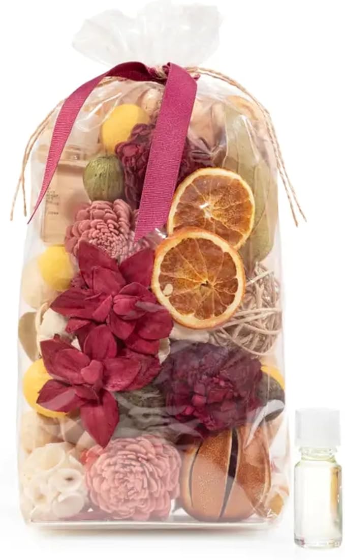 ANDALUCA Forbidden Flower Oasis Scented Potpourri | Made in California | Large 20 oz Bag + Fragrance Vial | Scents of Italian Bergamot, Plum, Jasmine, Rose and Lilac