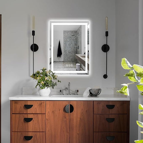 16x24 Inch Led Mirror for Bathroom with Front Light and Backlit, Dimmable Anti Fog Wall Bathroom Mirror with Led Lights, Water Proof, Decor Vanity Mirror