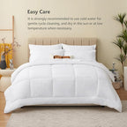 CozyLux Queen Comforter Set White, 7 Pieces Bed in a Bag, White Comforter Queen Size, All Season Bedding Sets with Stitch Quilted Comforter, Flat Sheet, Fitted Sheet, Pillowcases