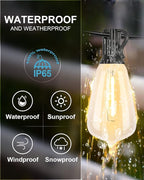 Lightdot 500FT Outdoor String Lights, LED Bistro String Lights with Shatterproof ST38 Vintage Bulbs, 2200K Dimmable, Waterproof Hanging Lights for Porch, Deck, Garden, Backyard, Balcony - ETL Listed